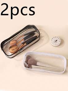 2 件装，便携透明化妆包，旅行化妆包，小型洗漱包，旅行化妆包，可收纳口红、梳子、洗漱用品、化妆刷和护肤品，化妆包，化妆袋，化妆品收纳袋，化妆品整理包，旅行必备，化妆包，化妆袋，化妆品收纳袋，包，刷子收纳袋，小包，女士礼物，旅行必备包，化妆品收纳盒，送朋友的礼物，生日礼物 - 彩色 - 查看 12