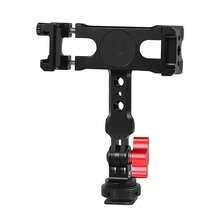 Universal Mobile Phone Holder Clip Clamp Cold Shoe Base 1/4 3/8 Tripod Adapter Mount Knob Lock For 62~87mm Smartphones Bracket - Black - View 7