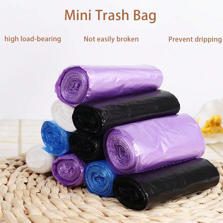 Multi-Color Perforated Trash Bags, 30/60/90/120 Pcs Per Pack, Thick Leakproof Garbage Bags For Home, Kitchen, Bedroom, Living Room, Bathroom - Multicolor - View 1