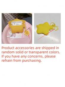 Glow-In-The-Dark Semi-Transparent Star Pattern Earphone Protective Case, Compatible With Apple 1/2/3/4/Pro/Pro2(Nd)/Pro(3rd)