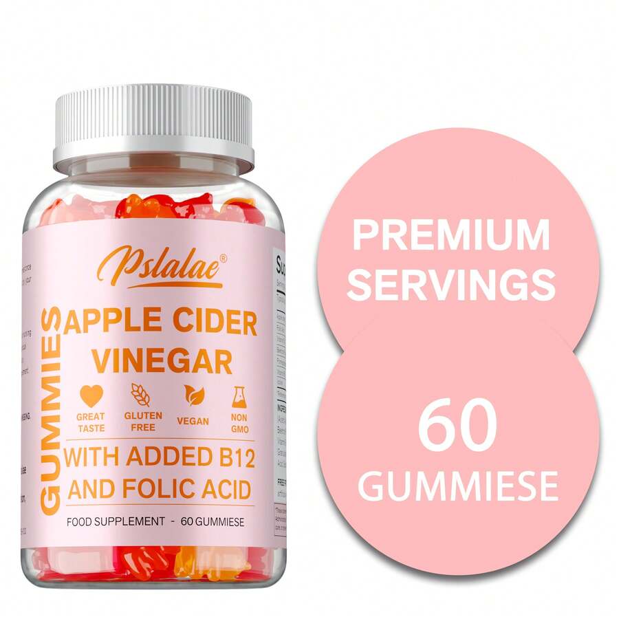 PSLALAE Sapple Cider Vinegar Gummies - Appetite Suppressant, Boosts Energy, Promotes Healthy Digestion & Bowel Function, Enhance Immunity - 60pcs - 60 Gummies - View 1