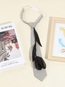 1pc Women's Handmade Floral Decor Elegant Solid Color Necktie, Suitable For Party, Gift, School, Shirt, Holiday Matching