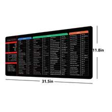 Alfombrilla de ratón extra grande, Alfombrilla de ratón con teclas de acceso directo de Excel - Hoja de trucos grande y extendida para juegos | Alfombrilla de escritorio para PC y oficina con hoja de cálculo | Borde cosido antideslizante, accesorios de escritorio, alfombrilla de escritorio con mayor grosor - 35,43 x 15,75 pulgadas - Ver 9