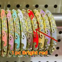 1pc Enamel Drip Oil Luxury Palace Style Hinged Bangle Bracelet, Convenient To Wear, Suitable As Birthday, Valentine's Day, New Year Gift, Party Or Holiday Wear - Thin Crown Bracelet - View 21