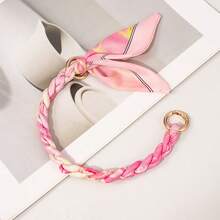 手提包肩带，饰有链条，高端丝巾编织包带，包包配件，多功能替换链条配件，旅行必备，假日必备 - 彩色 - 查看 6