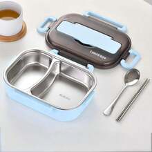 1个不锈钢午餐盒，保温便携午餐盒，带2/4个隔层，配有汤碗和餐具，适合学生、上班族、学校、露营、野餐和家庭使用。 - 彩色 - 查看 14