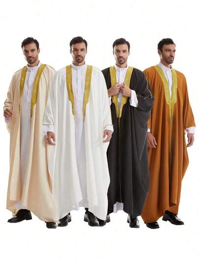 1pc Men's Elegant Robe, Oversized Loose Draping Long Shawl, Christmas, Thanksgiving, New Year Holiday Gift