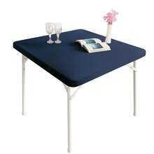 Cocktail Fitted Spandex Stretch Square Table Covers Caps Elastic Square Tablecloth Navy Blue Table Topper 36x36 Inch,36inchx36inch(Square),NavyBlue - NavyBlue - View 1