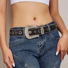 A Stylish Women's Denim Belt With A Diamond Design, Perfect For Y2K Punk Subculture And Millennials, And Embellished With Rhinestones For Added Versatility. - Nhiều màu - Xem 2