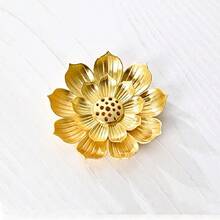 蓮花香線盤, 家庭用沉香和沉香香燻器,帶有多孔支架和灰缸托盤 - 彩色 - 查看 5