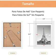 CYPNJuego de 5 marcos de fotos imágenes de exhibición marcos de fotos de galería de pared 12.7 x 17.78 cm (5x7 pulg -Blanco)Fashion - 222655491 - Ver 3