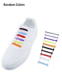 16pcs/Set No-Tie Elastic Shoelaces - Heavy-Duty Stretchable Laces For Sneakers, Boots, Sneakers - All-Season, Easy On/Off, & (For, Casual Wear) - Simple, Comfortable, And Fashionable Elastic Laces - Multicolor - View 11