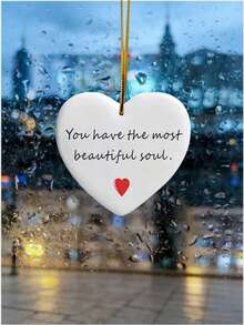 1pc 2D Acrylic Heart-Shaped Hanging Ornament, Multi-Purpose For Rearview Mirror Keychain Backpack, Festival Decoration & Christmas Gift, Ideal For Friends