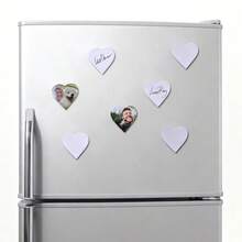 50 Pcs Sublimation Magnets Blanks Heart Square Circle Rectangle Fridge Magnet For Kitchen Office Decorative - 2.5x2.5in Heart - 查看 6