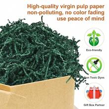 Crinkle Paper Filler, Shredded Paper For Gift Baskets, 1/2LB (8 Oz) Crinkle Cut Papers Shred, Bridesmaid Engagement Gift Boxes Bags Filler, Tissue Gifts Basket Boxes Bags Fillers, PacFKing Grass Confetti,Darkgreen - 深綠色 - 查看 3