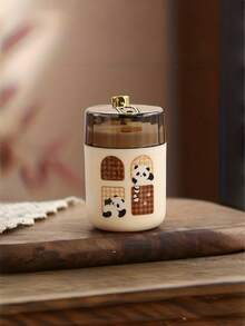 复古卡通熊猫自动牙签盒，适用于家庭、餐厅、酒吧、派对，创意牙签收纳盒，可爱储物盒，桌面装饰配件 - 彩色 - 查看 9