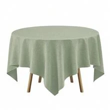 Faux Linen Square Tablecloth For Dining Room,Waterproof Texture Decorative Farmhouse Rustic Table Cloth For Indoor Outdoor Party Holiday Banquet Picnics Patio,52x52 Inch (Square),Sage Green,SageGreen52inchx52inchSquare - 鼠尾草綠 52 吋 x 52 吋正方形 - 查看 4