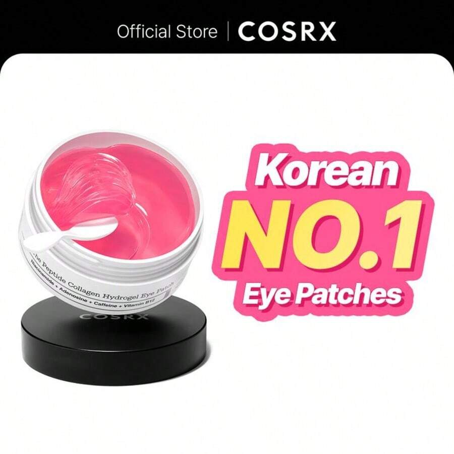 COSRX The Peptide Collagen Hydrogel Eye Patch 60 Patches Reduce Puffiness Hydrate Under-Eye Bags In 10 Minutes - Collagen - 查看 1