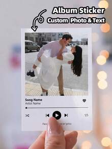 1-6pcs Custom Stickers, Personalized Music Icon Stickers, Photo Stickers, Custom Name Stickers, Waterproof Vinyl Decals - Multicolor 2 - View 2