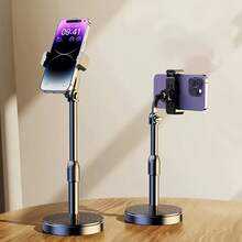 可调节高度多角度ABS手机支架 - 防水三脚架底座，稳固抓握，兼容和安卓手机，适用于观看视频、拍照、玩游戏、通话，现代设计，结构坚固，专为远程办公设计，生日礼物，送给家人和朋友的礼物，手机支架，手机配件 - 彩色 - 查看 9