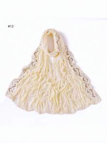 1pc Women's Solid Color Satin Scarf With Rhinestone Decor, Fashionable And Elegant, Soft And Breathable, Suitable For Dress Matching - Multicolor - View 14