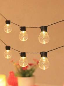 1串98.4/196.8英寸透明LED大球形灯串，适用于户外装饰顶棚、婚礼氛围照明、夜市氛围照明、户外烧烤和露营节日装饰。可连接悬挂，适用于后院、酒吧、露营地、门廊、花园和派对装饰。 - 彩色 - 查看 6