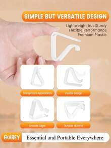 8/16/24PCS Clear Tablecloth Clips, DurablePlastic Table Cover Holders, WindproofIransparent Clamps For Securing TableclothsIndoor Outdoor Party, Wedding, ChristmasEvent, Picnic, Camping - Transparent - View 6