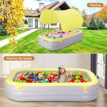 CYPNAlberca Inflable Piscina Familiar Cubierta Inflable para Piscina 260x160x60cm Piscina Hinchable 3 Niveles Rectangular Alberca para Niños Adultos Grandes para Patio y Exterior Exterior JardínFashion - 222582361 - Ver 6