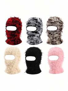 1pc Men Cold Proof Fashion Balaclava Cap Daily Life And Outdoor Beanie Fall Outfit - 黑色 - 查看 7