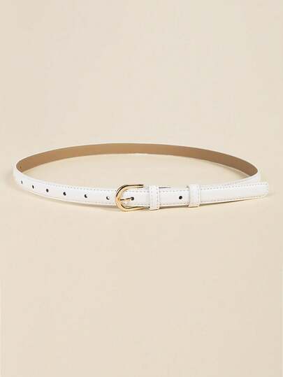 1pc Women's Fashion Thin Casual Belt, Solid Color Versatile Belt Suitable For Spring, Summer, Autumn, Winter, Valentine's Day And Other Occasions