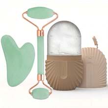Hongbu ZHOU 1/2/3pcs Ice Roller Set - Facial Skincare Ice Roller, Face Massage Roller Tool, Silicone Ice Roller, Face Gua Sha Roller Set, With Roller Massager, Face & Eye Massage Tool, Face Contour Care Massage Tool, Suitable For Eyes, Neck And Face, Ice Roller Mold, Ice Cube Skincare Tool, Summer Ice Massage Products, Office Supplies, Study Supplies, Travel Essentials - 薄荷綠 - 查看 12