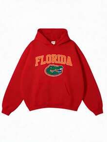 Vintage Sport Teams Collection Unisex Crewneck Black Hoodie, Graphic Team Collection Hoodie, Gift For Fans-New Arrivals For Autumn/Winter: Unisex Relaxed-Fit Cotton-Blend Long-Sleeve Hooded Sweatshirt - 紅色 - 查看 10