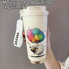1pc, 530ML Cup , There Are Many Different Styles To Choose From Stylish And Personalized, It Has A Rope Handle For Portability, Suitable For Home, Office, And Daily Travel. Portable Can Hold Both Hot And Cold Beverages. - Multicolor - View 3