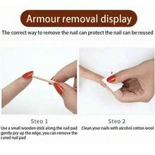 20片半固化凝胶美甲贴，粉色闪粉，适用于任何美甲灯，沙龙品质，持久耐用，易于粘贴和卸除 - 淺粉色 - 查看 5