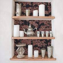 Tree Peel And Stick Forest Jungle Waterproof Bathroom Mural Stick On Wallpaper Contact Paper Mural (Brown Red, 17.7in X 19.68ft) - 棕色 - 查看 6