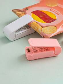 1pc Mini Food Sealer Machine, Portable Household Plastic Bag Sealing Device, Moisture-Proof & Fresh-Keeping - Multicolor - View 11