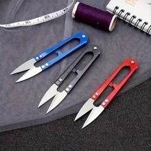 1/5pcs Stainless Steel U-Shaped Small Scissors, Yarn Scissors, Suitable For Cross Stitch Thread Cutting, Thread Ends And Fishing Line Cutting, Embroidery Dedicated Stainless Steel Scissors - Multicolor - View 10