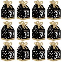 50th Birthday Party Favor Gift Boxes - Elegant Gold Square Design With 3D Bow Top - Premium Cardstock Party Supplies For Milestone Celebration, Bow Boxes, Set Of 12 Decorative Boxes - 50 Years,50thBirthday - 50歲生日 - 查看 5