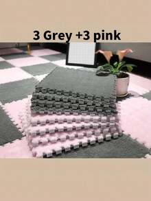 1 套，儿童房地垫装饰，柔软毛绒房间地毯，卧室泡沫连接垫全覆盖，客厅隔音大面积家用地垫，婴儿幼儿节日地板装饰礼物