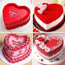HnadhHoen 10 Inch Heart Shaped Cake Pan, 1 Pack Non - Stick Large Heart Shaped Cake Mold Silicone Baking Mold Cheesecake, Brownie, Chocolate Cake - Đỏ - Xem 6