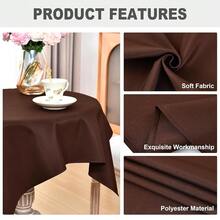 Small Square Tablecloth 36 X 36 Inch Washable Polyester Table Cloth Solid Chocolate Heavy Duty Fabric Coffee Table Cover For Dining Home Kitchen Party Wedding,Chocolate36inchx36inchSquare - 巧克力色 36 吋 x 36 吋正方形 - 查看 5