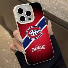 Montreal Canadiens Logo Design Phone Case Compatible With  12 13 14 15 Pro  14 Plus  15 16 Pro Max  17  17 Pro  17 Pro Max And  17 Air Made Of TPU Material Anti-Slip And Drop-Proof With Raised Edges For Protection And A Faux Leather Texture A Great Gift For Yourself Family Friends Lovers And Boyfriends - trắng - Xem 2