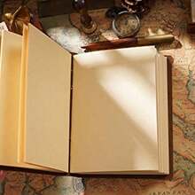 SUIOO MOLIMERLeather Writing Journal, SINLOOG Handmade Bound Genuine Crazy Horse Leather Cover Notebook with Unlined Vintage Paper(120 GSM), 7.5 x 5.5 inch (A5) Classic Brown Sketchbook, 400 Pages, Diary Gift for Travelers, Writers, Artists - como se muestra en la figura - Ver 5