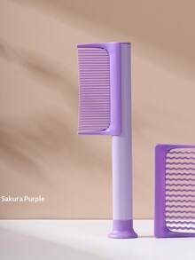 3 Color Options (Pink/Purple/White) Detachable & Replaceable Multi-Function Comb, For Home & Outdoor Use, Lightweight & Portable Straight Hair Comb + Wave Comb Teeth + Comb Handle - Multicolor - View 12