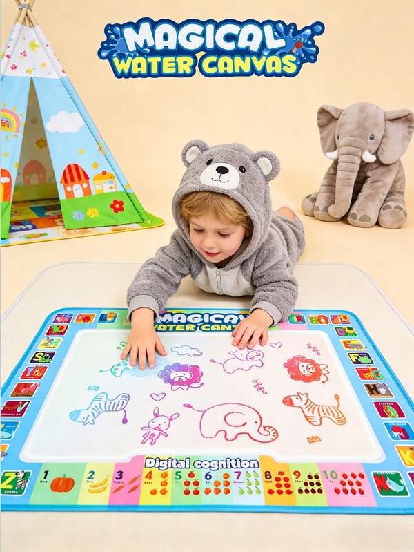 80x60cm Extra Large Children's Water Painting Mat, Clean Water Doodle, Non-Messy, Water-Soluble & Reusable, Educational Toy For Quiet Creative Play, Ramadan Gift, Birthday Gift For Boys And Girls