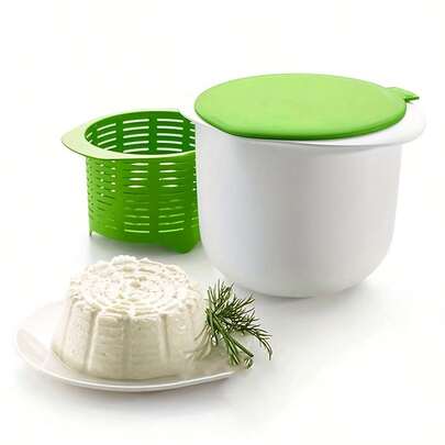 1pc Microwave Cheese Maker, Easy Plastic DIY Cheese Making Tool, Suitable For Kitchen Use, Includes Cheese Basket And Lid