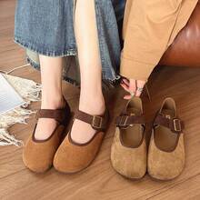 2025 Primavera y Otoño Nuevo Estilo Bosque Retro Zapatos  de Suela Gruesa Casual Moda Versátil Suela Suave Lindos y Feos Todo Incluido - Caqui oscuro - Ver 5
