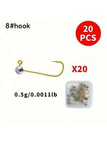 20pcs Lead Sinker Micro Fishing Hooks, Suitable For Soft Bait, Fly Fishing And Ice Fishing, Freshwater And Saltwater - Multicolor - View 11