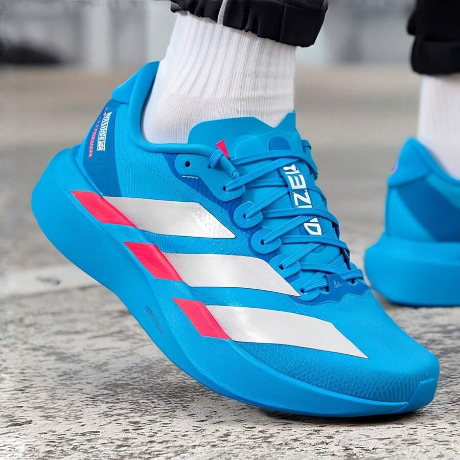 Adidas 男士新款 Adizero 运动鞋，竞技健身训练鞋，跑步鞋 - 藍色 - 查看 1