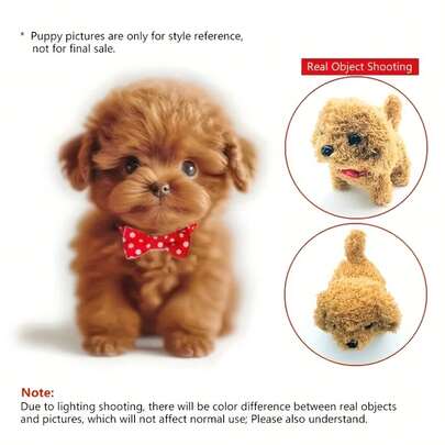 Interactive Robot Puppy With Realistic Walking, Sitting, And Head Lifting Functions - Vivid Barking Sounds, Soft Brown (Light Brown) Fur - Battery Operated, Suitable For Children Aged 3 And Above For Educational Learning - Batteries Not Included -  Plug-And-Play Operation, Children's Companion, Fun Pet Design, Durable Structure, Family Fun